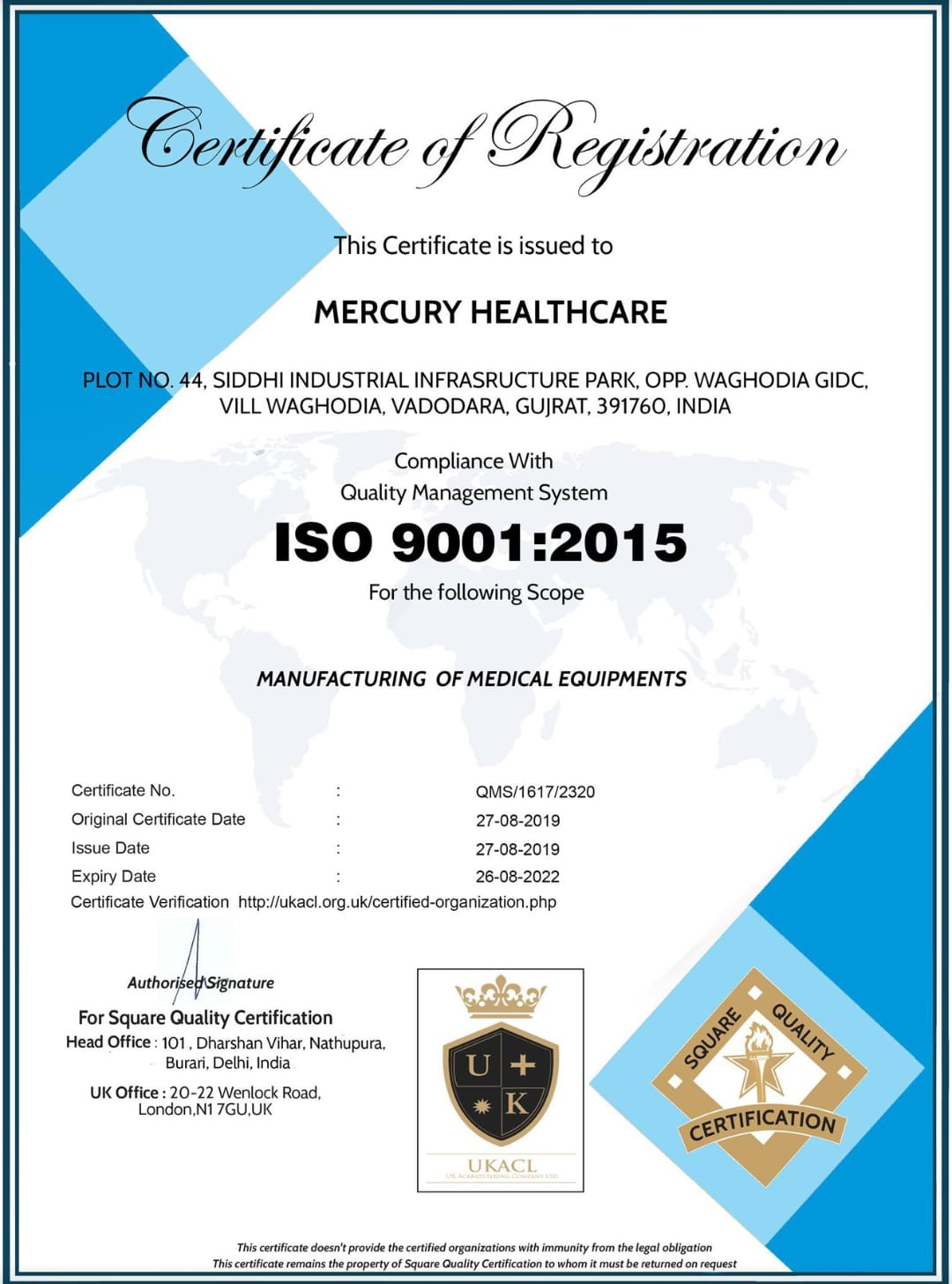 About Us ISO 9001 Certi